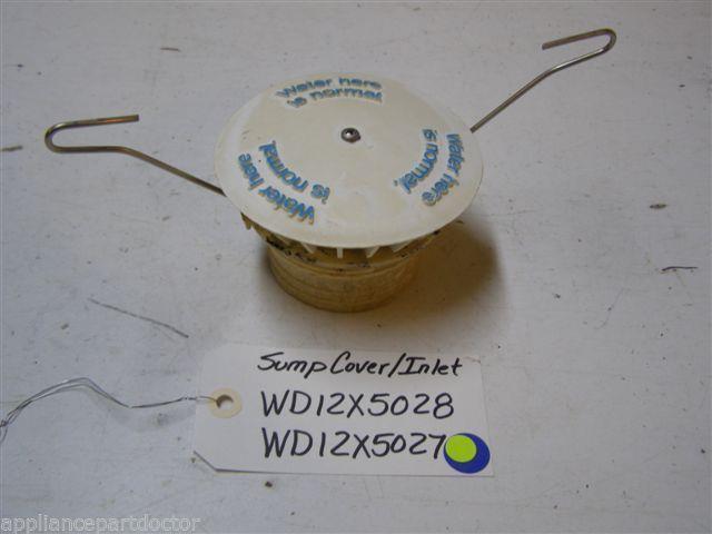 Ge Dishwasher WD12X5028 Sump Cover, WD12X5027 Inlet Sump used part assembly Ge Dishwasher WD12X5028 Sump Cover, WD12X5027 Inlet Sump used part assembly